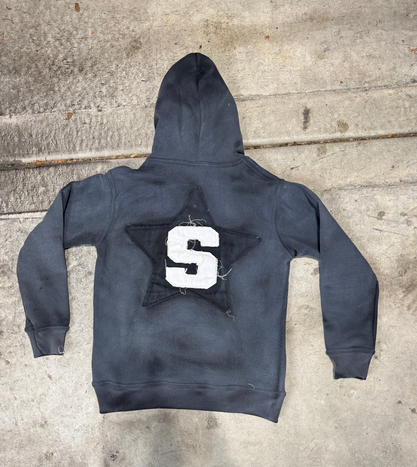 Acid wash hoodie V2 (BLACK )