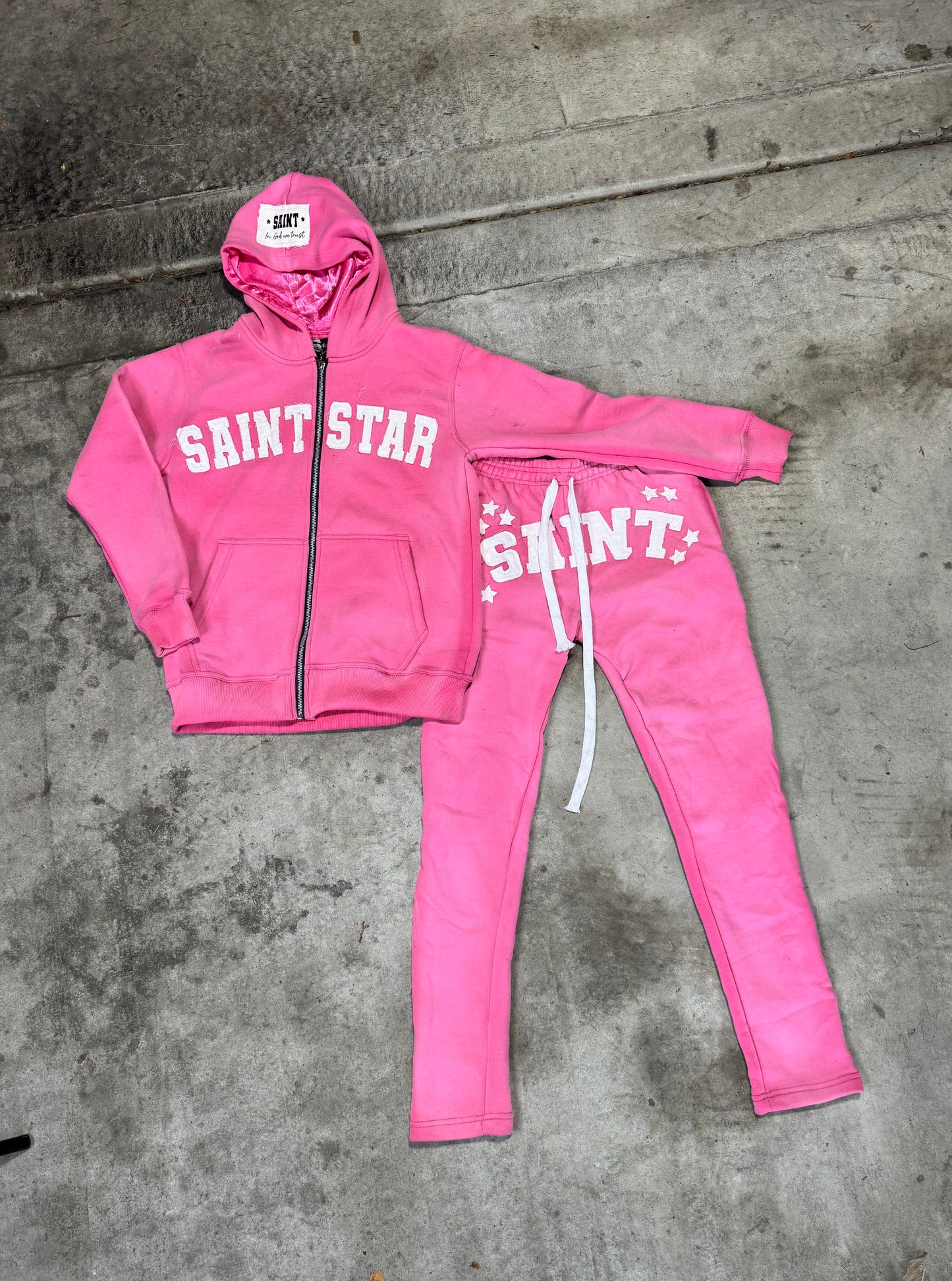 Acid wash Pants (PINK)