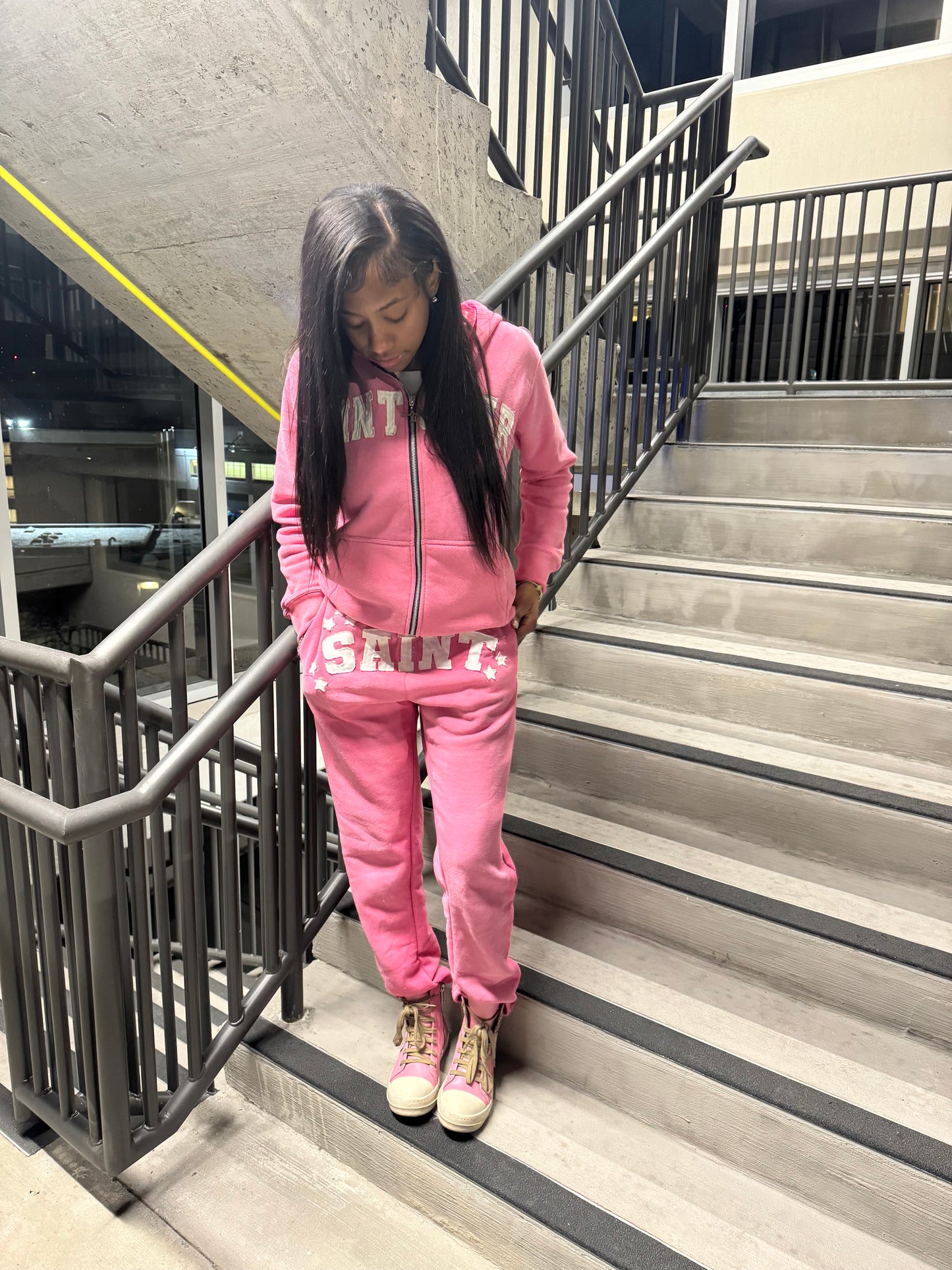 Acid wash Pants (PINK)