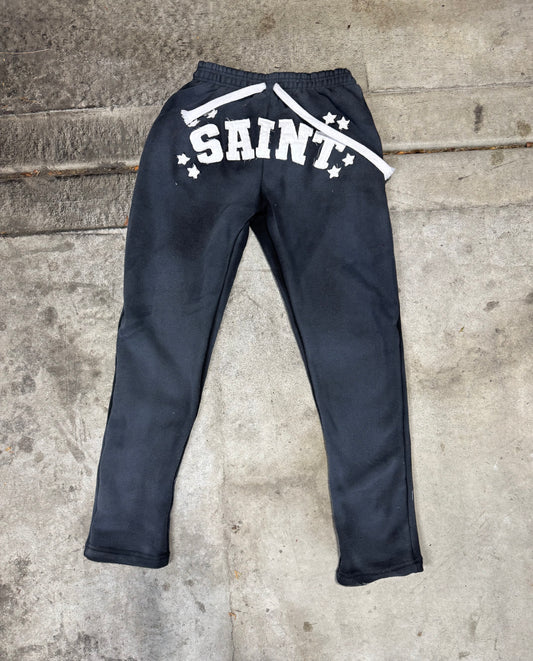 Acid wash Pants (BLACK )